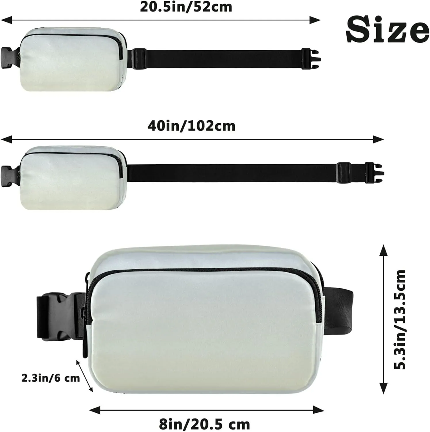 Elegant Blue Light Goldenrod Yellow Gradient Women Fanny Pack Hip Bag Belt Purse Waterproof Bright Crossbody Waist Bag