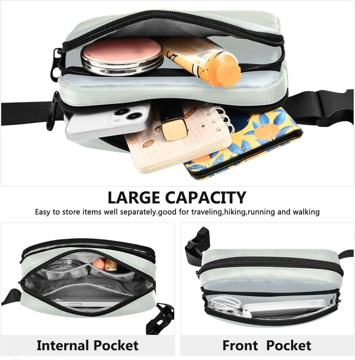Elegant Blue Light Goldenrod Yellow Gradient Women Fanny Pack Hip Bag Belt Purse Waterproof Bright Crossbody Waist Bag