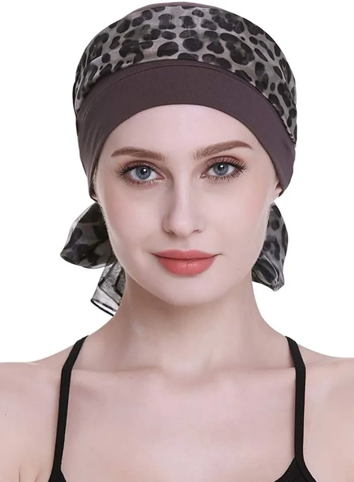 Elegant Chemo Cap with Silky Scarfs for Cancer Women Hair Loss Sleep Beanie