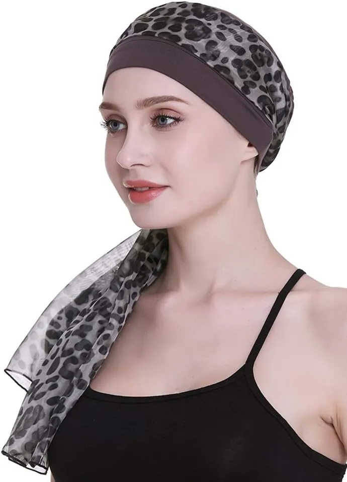 Elegant Chemo Cap with Silky Scarfs for Cancer Women Hair Loss Sleep Beanie