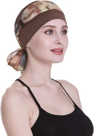 Elegant Chemo Cap with Silky Scarfs for Cancer Women Hair Loss Sleep Beanie