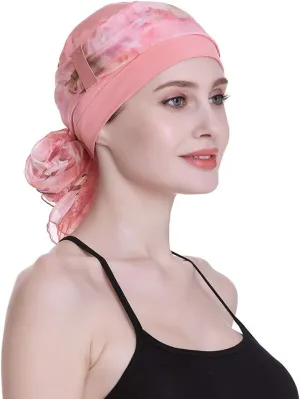 Elegant Chemo Cap with Silky Scarfs for Cancer Women Hair Loss Sleep Beanie