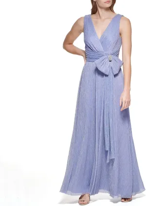 Eliza J Women's Gown Style Bow Detail Sleeveless Vneck Dress