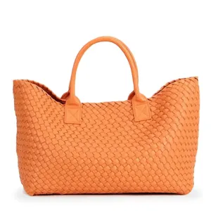 ELIZA Woven Tote Orange