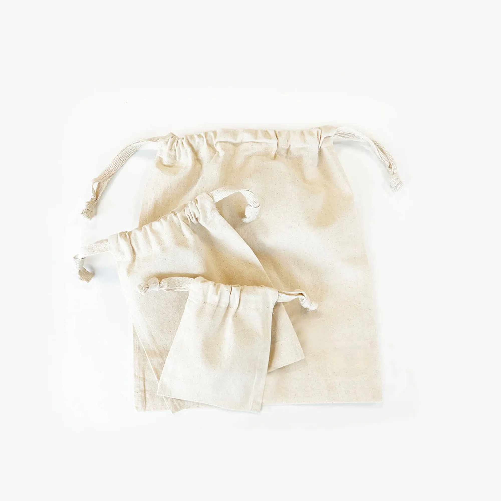 Elm Drawstring Cotton Pouches
