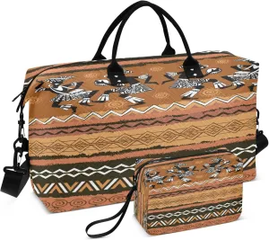 Exnundod Women Weekender Bags Ethnic Dancing Africa Men Gym Bags Carry On Overnight Duffle Large Duffle Tote Hospital Bag for Business Trip, Yoga