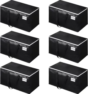 Extra Large Moving Boxes-Moving Bags with Zipper, Carrying Handles and Tag Pocket-Moving Supplies for Space Saving-Totes for Storage - for moving, Storage, Camping and Travel 93L-6 Pack