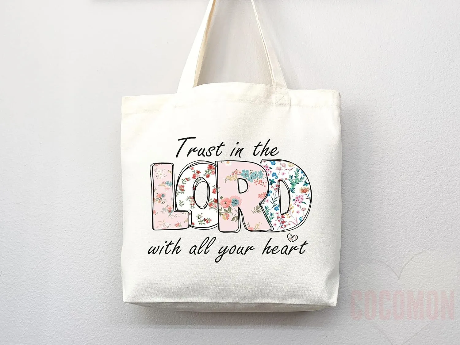 Faithful Christian Eco-Friendly Canvas Tote Bags - Inspirational Religious Totes, Bible Verses, Cross Designs, Church Gifts, Reusable Shopping Bags, Sustainable Carry-All (Tote Bag Only)