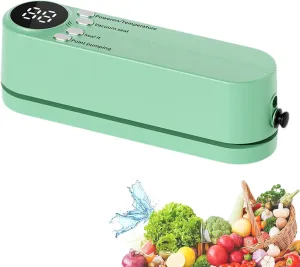 Fast-Compact Mini Cordless Vacuum Sealer, Multi-Functional Mini Wireless Vacuum Sealer for Travel with Digital Countdown Timer (Green)