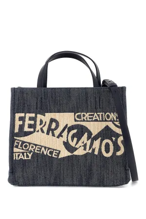 Ferragamo Mini Logo Printed Tote Handbag