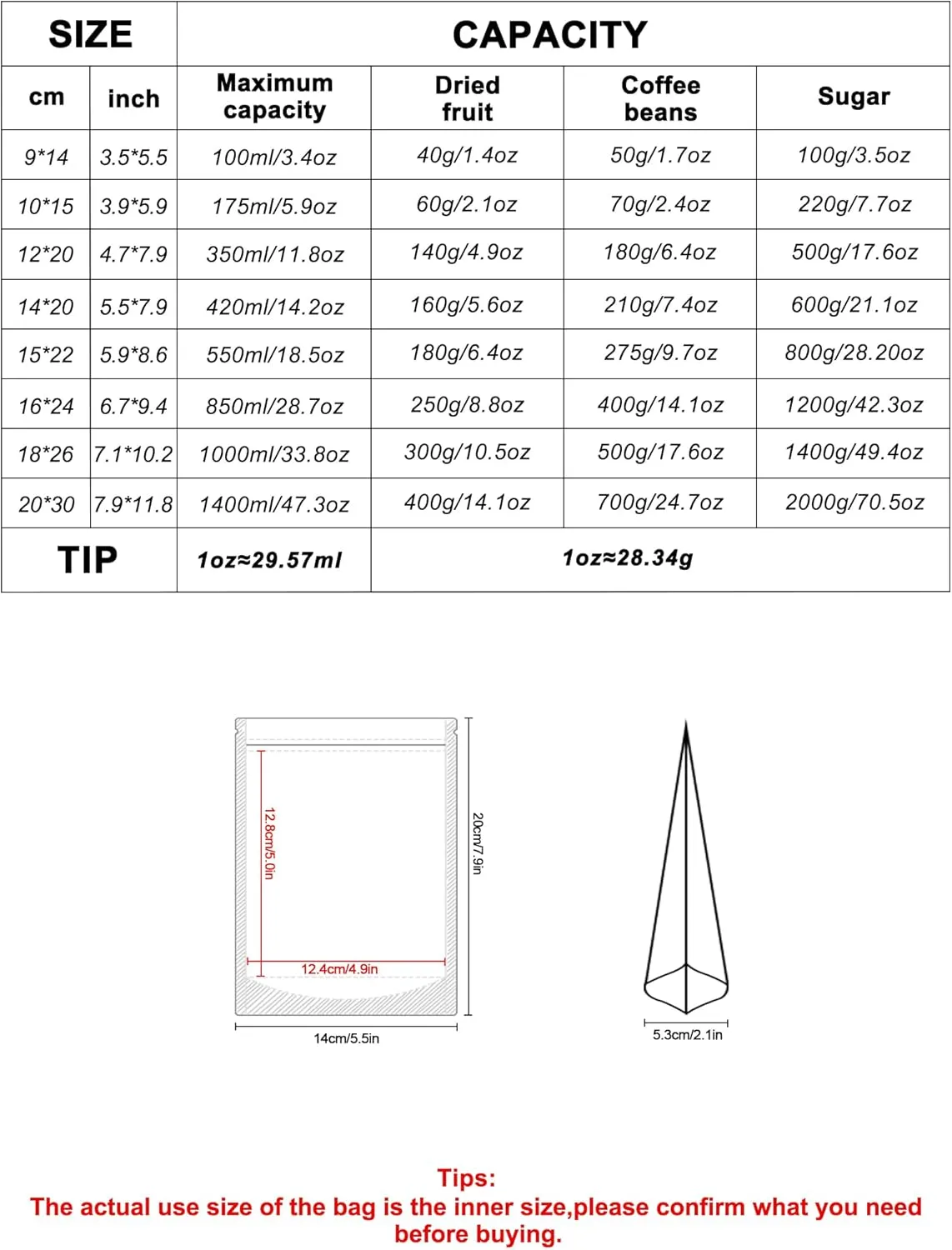 FireKylin 100 PCS Stand Up Pouches,5.5" x 7.9" Kraft Bags With Window Clear Front Pouches Resealable Zip Lock Food Storage Brown