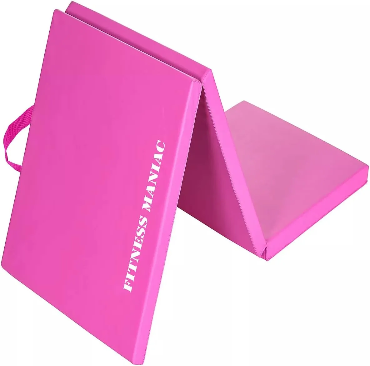 Fitness Maniac HIGH-DENSITY Firm Foam Folding Mat Thick Exercise Gymnastics Panel Gym Mats Non Slip with Carrying Handles Yoga Aerobics Workout Training