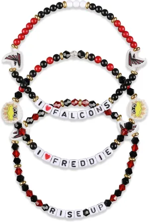 FOCO Atlanta Falcons NFL 3 Pack Team Friendship Bracelet, Gems, One Size