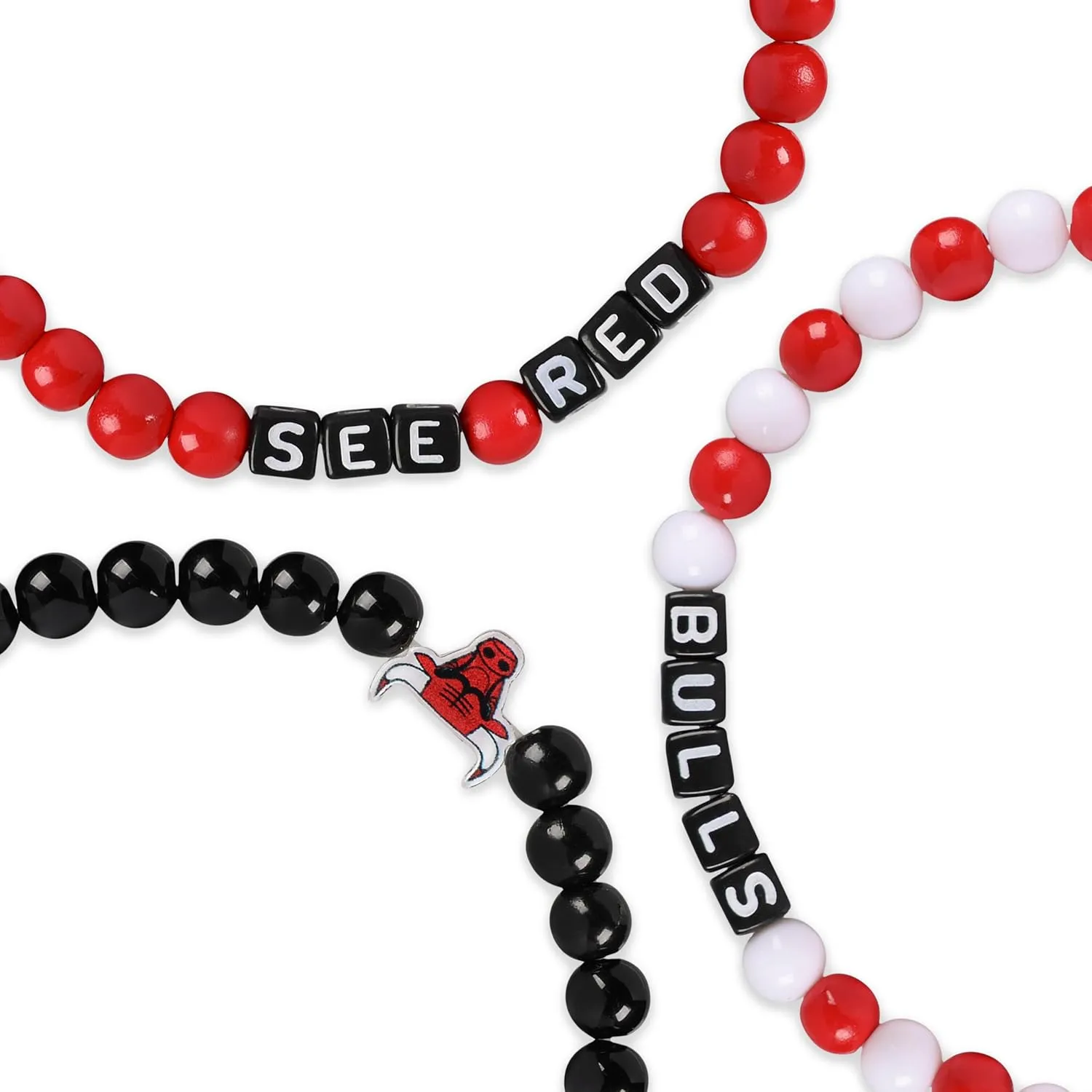 FOCO NBA Team Logo Officially Licensed 3-Pack Beaded Friendship Bracelets
