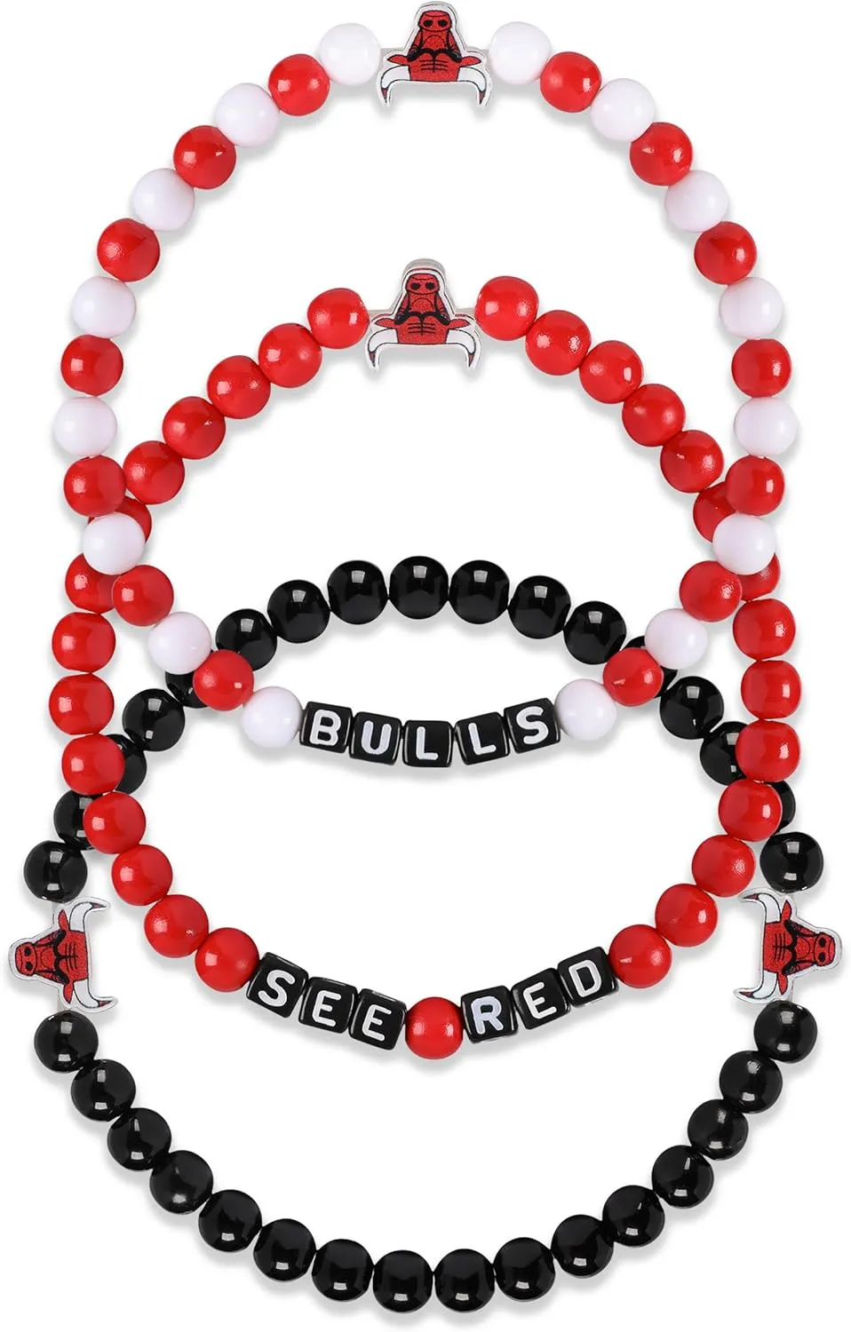 FOCO NBA Team Logo Officially Licensed 3-Pack Beaded Friendship Bracelets