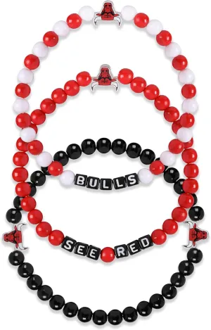 FOCO NBA Team Logo Officially Licensed 3-Pack Beaded Friendship Bracelets
