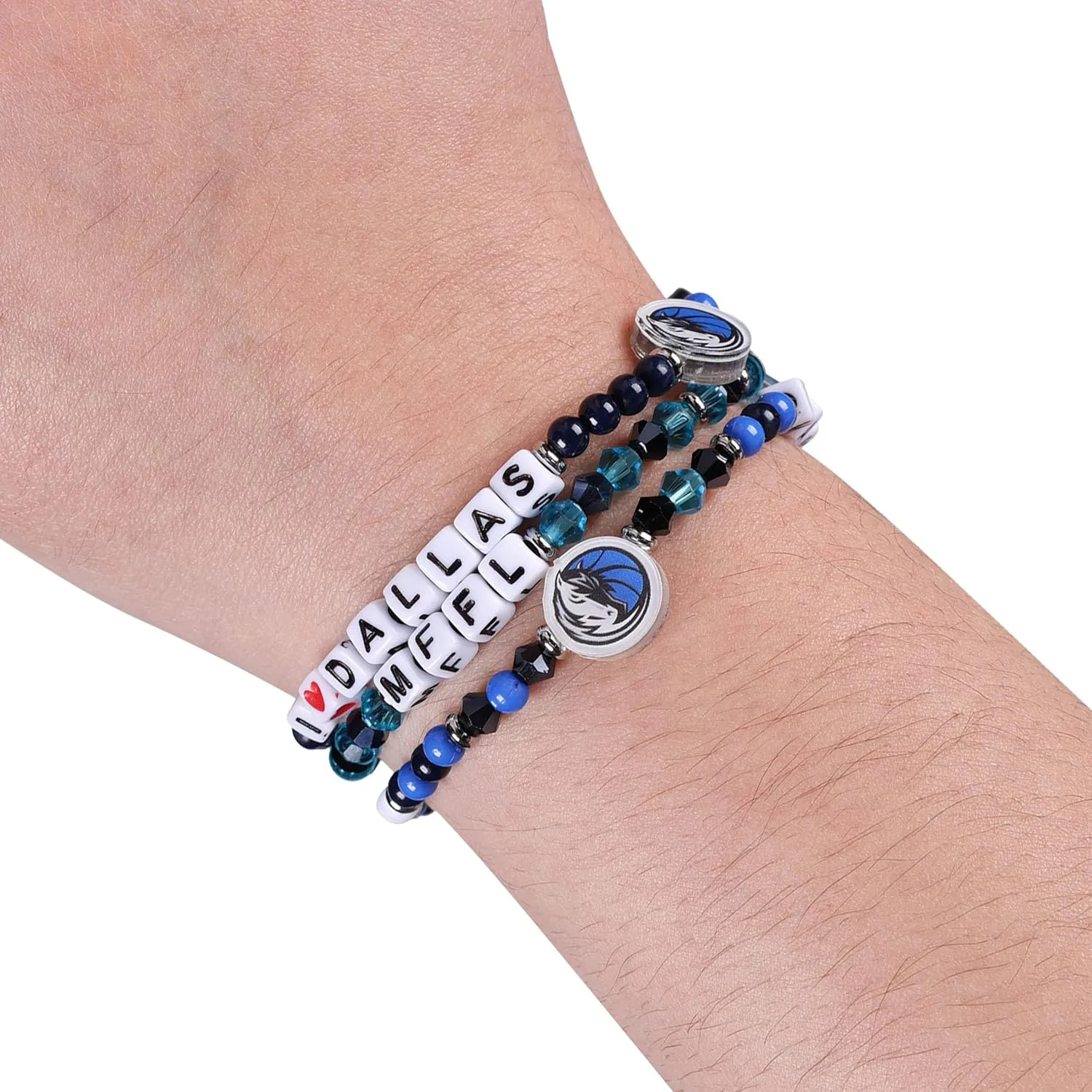 FOCO NBA unisex-adult NBA Team Logo Officially Licensed 3-Pack Beaded Friendship Bracelets