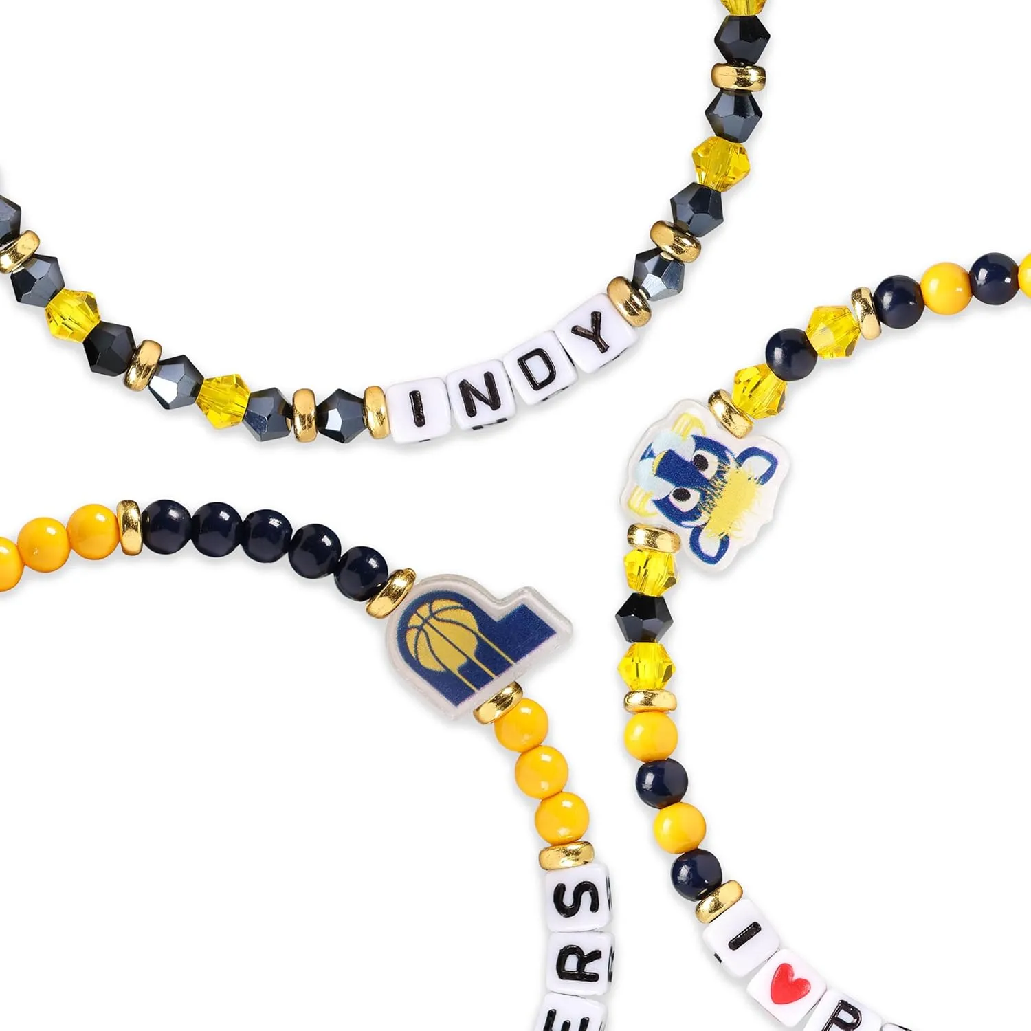 FOCO NBA unisex-adult NBA Team Logo Officially Licensed 3-Pack Beaded Friendship Bracelets