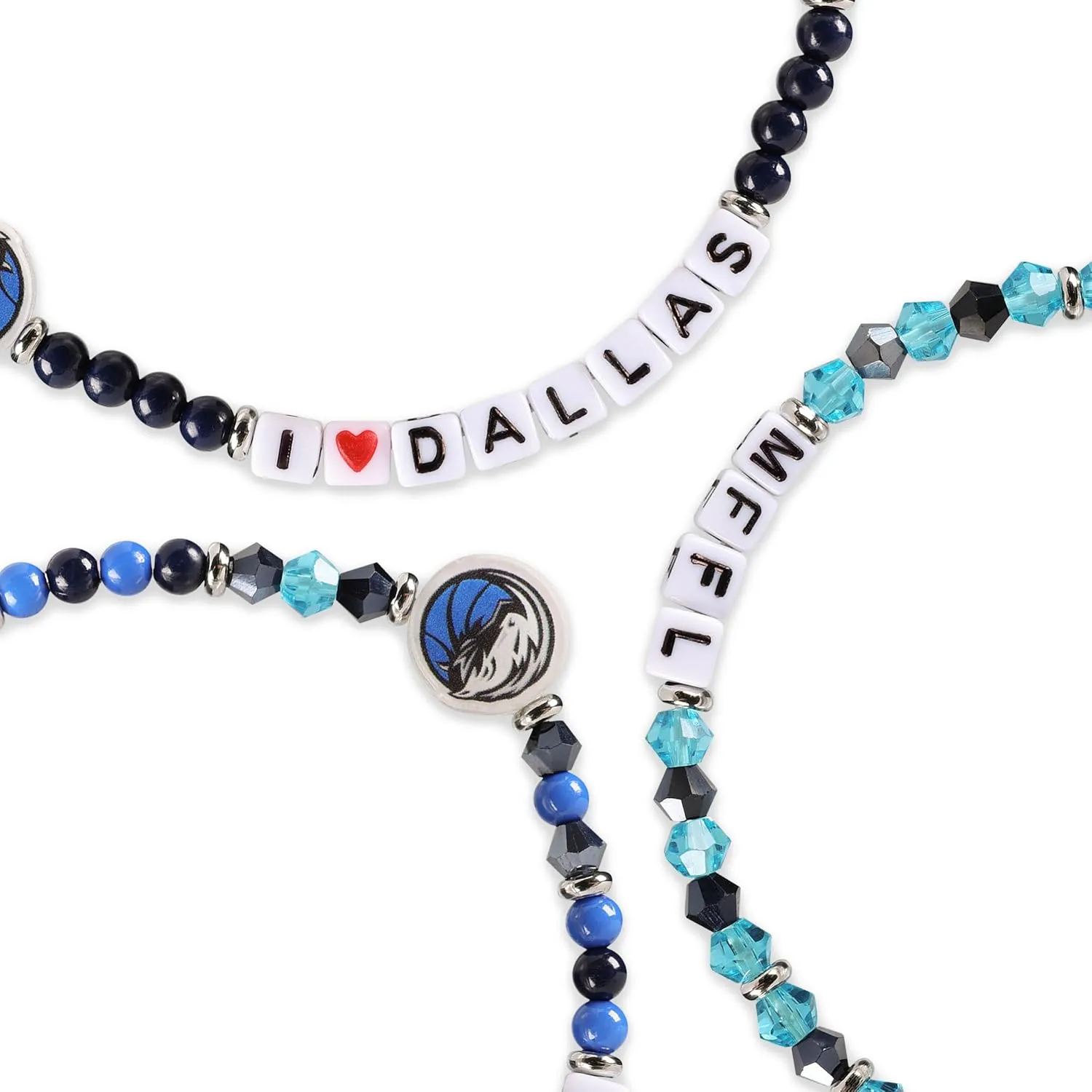 FOCO NBA unisex-adult NBA Team Logo Officially Licensed 3-Pack Beaded Friendship Bracelets