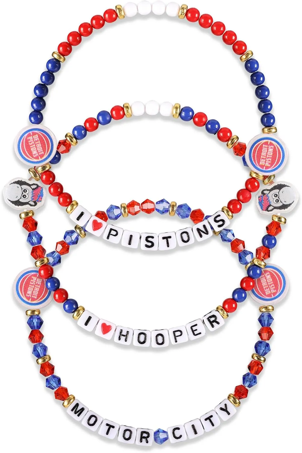 FOCO NBA unisex-adult NBA Team Logo Officially Licensed 3-Pack Beaded Friendship Bracelets