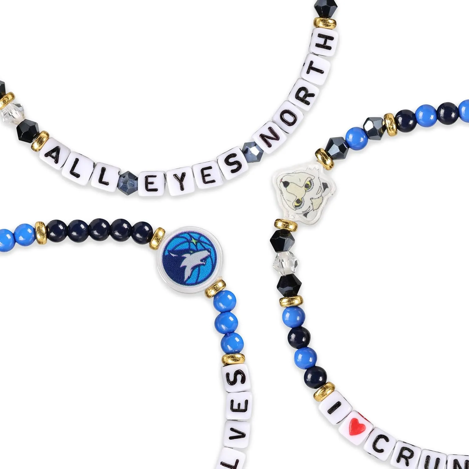 FOCO NBA unisex-adult NBA Team Logo Officially Licensed 3-Pack Beaded Friendship Bracelets
