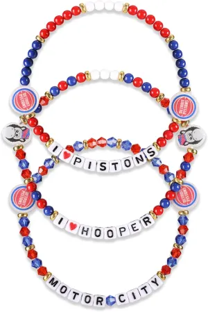 FOCO NBA unisex-adult NBA Team Logo Officially Licensed 3-Pack Beaded Friendship Bracelets