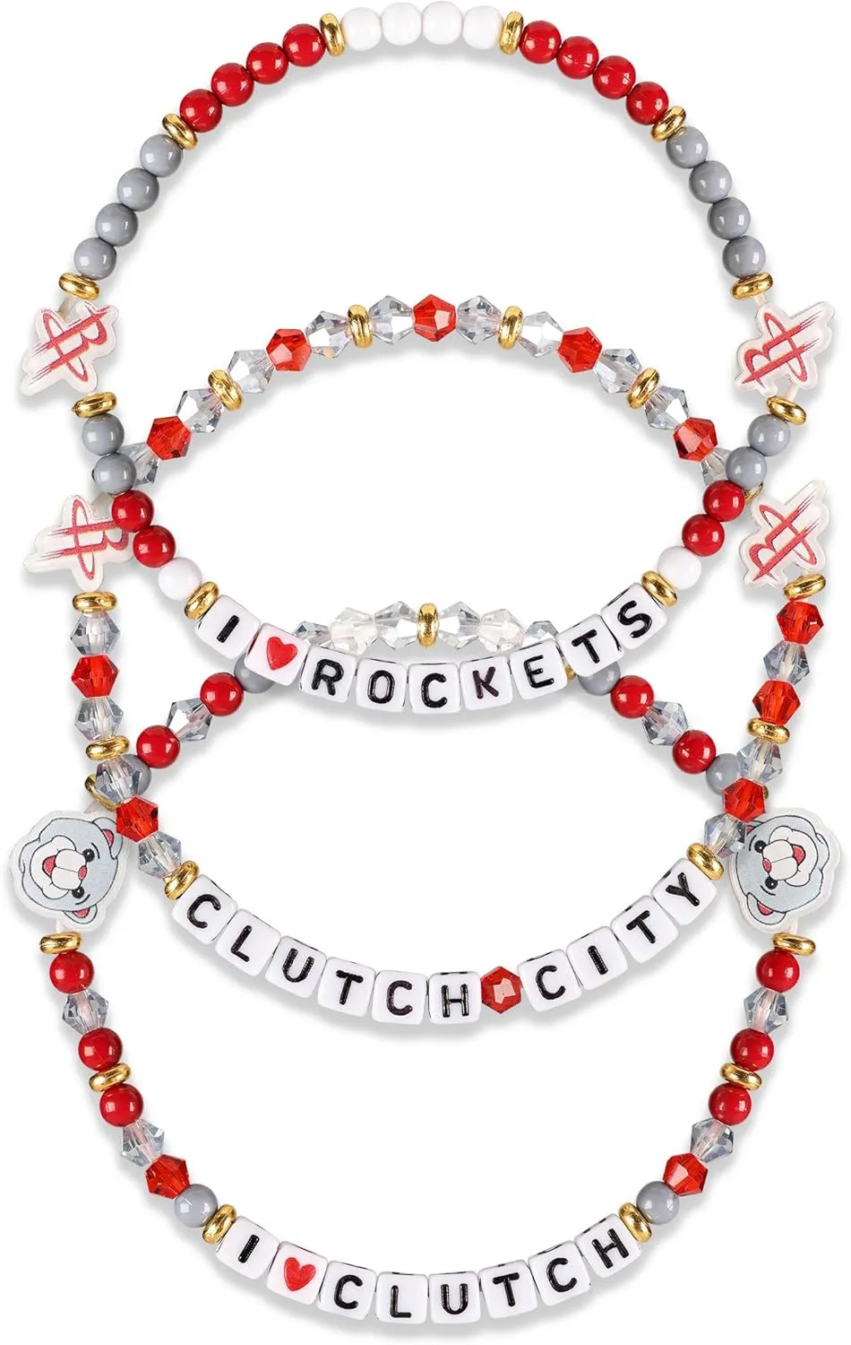 FOCO NBA unisex-adult NBA Team Logo Officially Licensed 3-Pack Beaded Friendship Bracelets