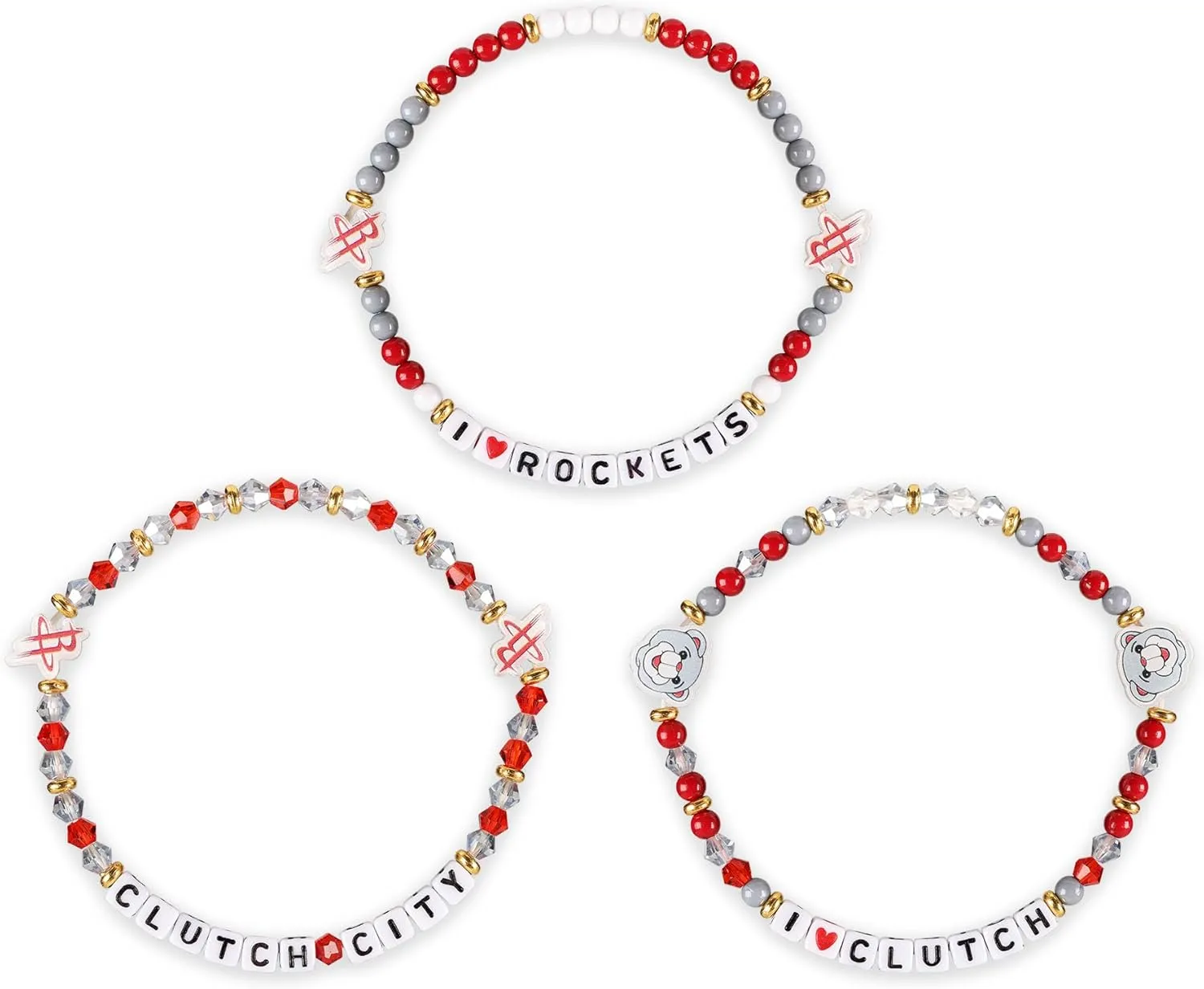 FOCO NBA unisex-adult NBA Team Logo Officially Licensed 3-Pack Beaded Friendship Bracelets
