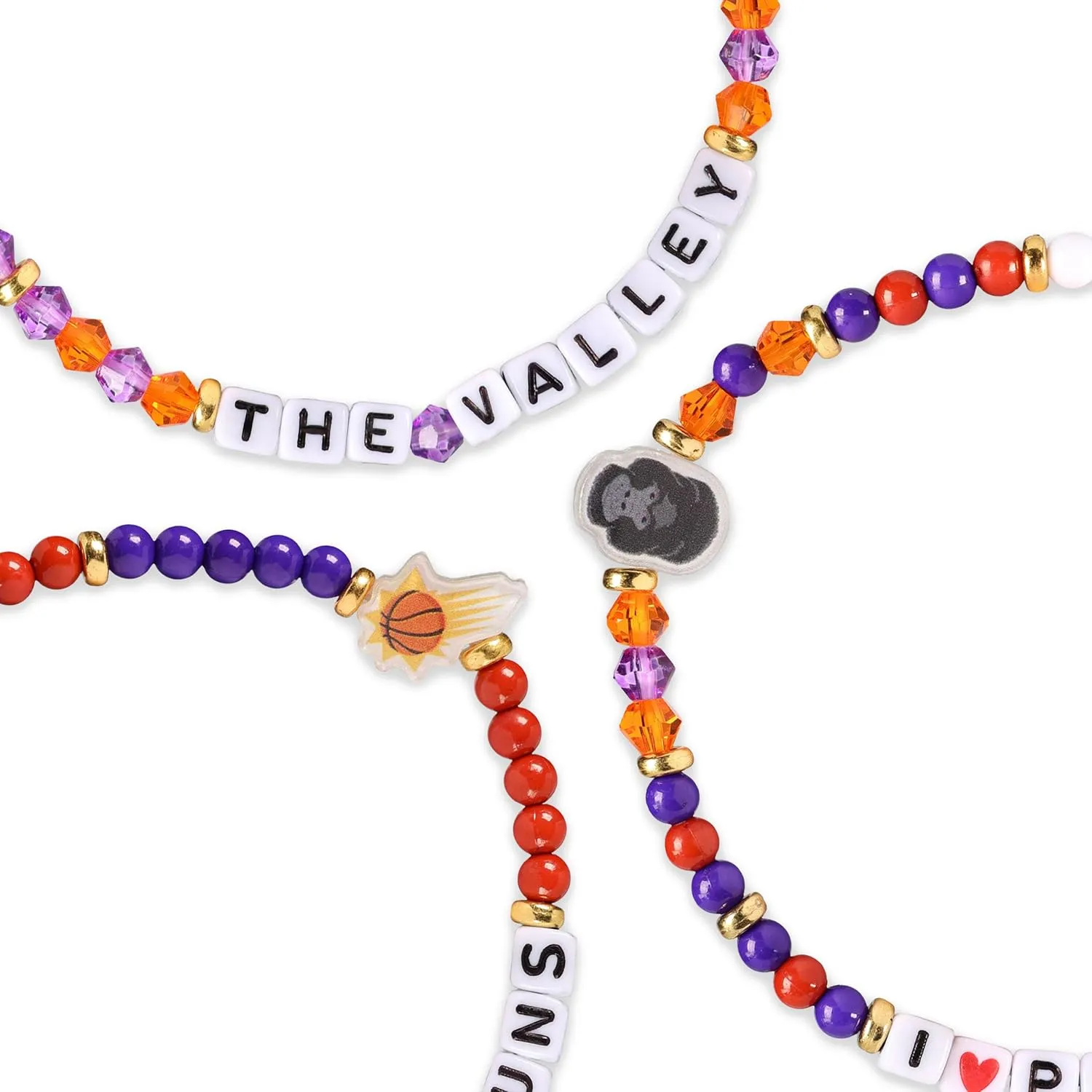 FOCO NBA unisex-adult NBA Team Logo Officially Licensed 3-Pack Beaded Friendship Bracelets