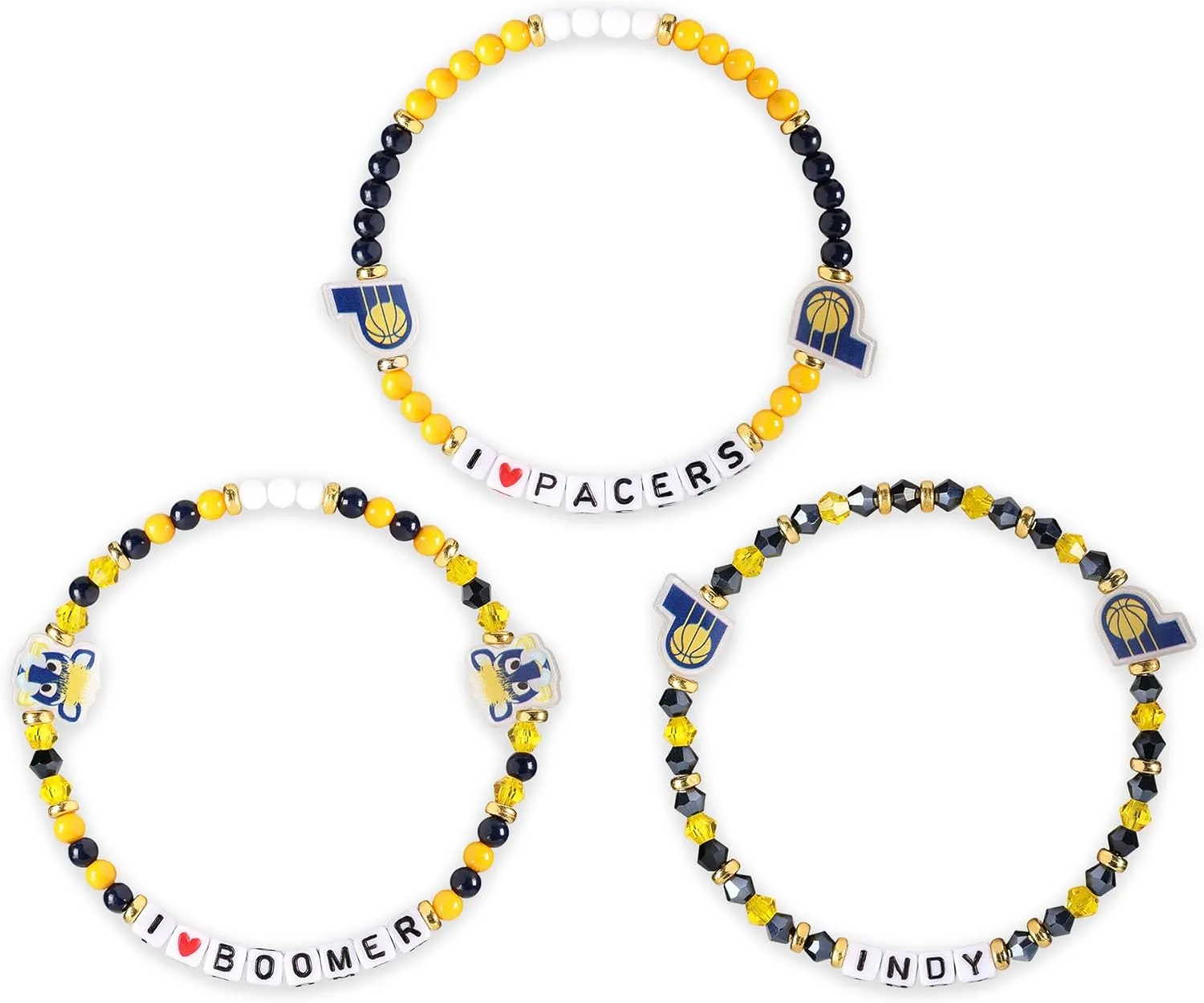 FOCO NBA unisex-adult NBA Team Logo Officially Licensed 3-Pack Beaded Friendship Bracelets