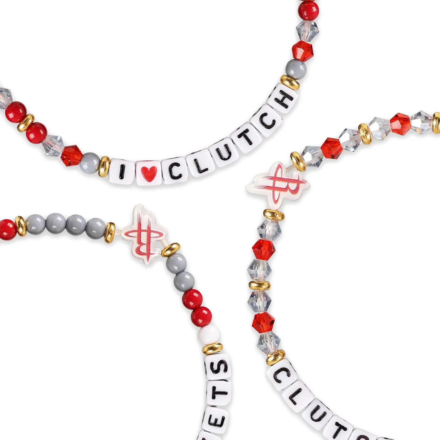 FOCO NBA unisex-adult NBA Team Logo Officially Licensed 3-Pack Beaded Friendship Bracelets