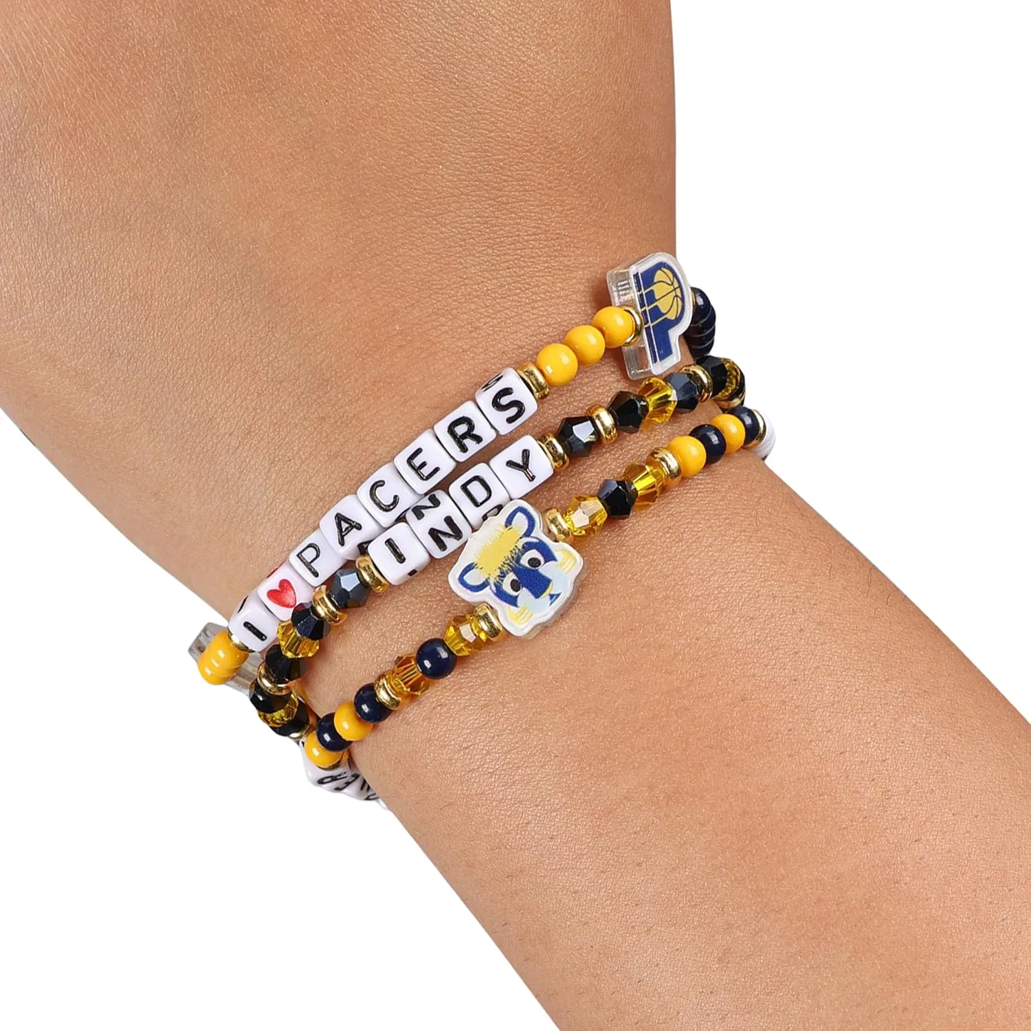 FOCO NBA unisex-adult NBA Team Logo Officially Licensed 3-Pack Beaded Friendship Bracelets