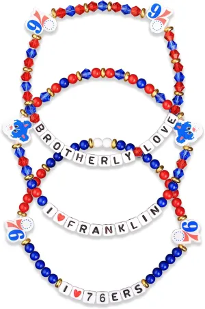 FOCO NBA unisex-adult NBA Team Logo Officially Licensed 3-Pack Beaded Friendship Bracelets