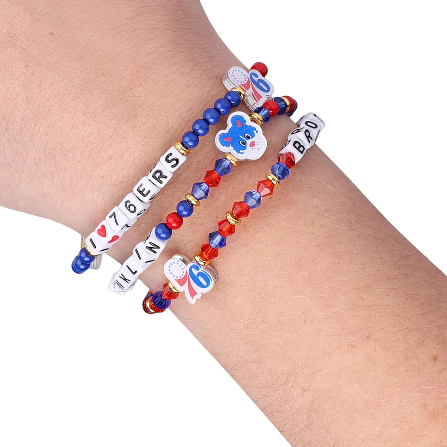 FOCO NBA unisex-adult NBA Team Logo Officially Licensed 3-Pack Beaded Friendship Bracelets