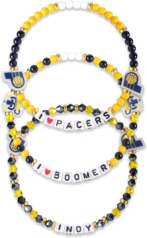 FOCO NBA unisex-adult NBA Team Logo Officially Licensed 3-Pack Beaded Friendship Bracelets