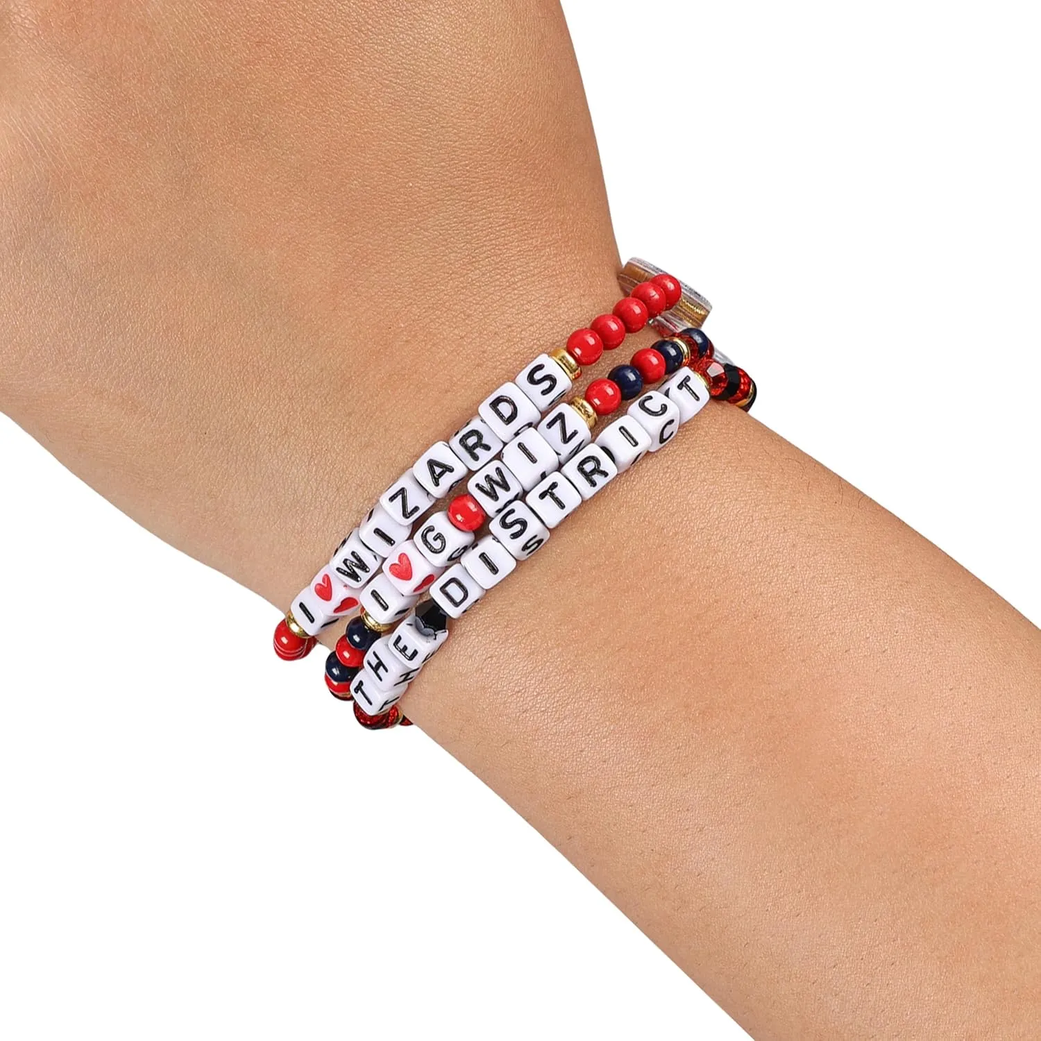 FOCO NBA unisex-adult NBA Team Logo Officially Licensed 3-Pack Beaded Friendship Bracelets