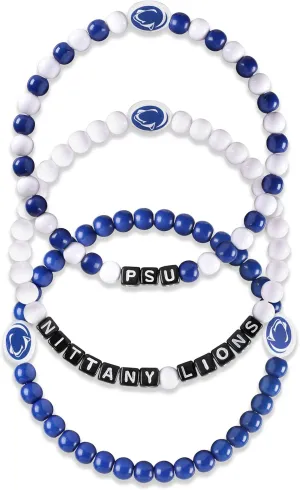 FOCO NCAA unisex-adult NCAA College Team Logo Officially Licensed 3-Pack Beaded Friendship Bracelets