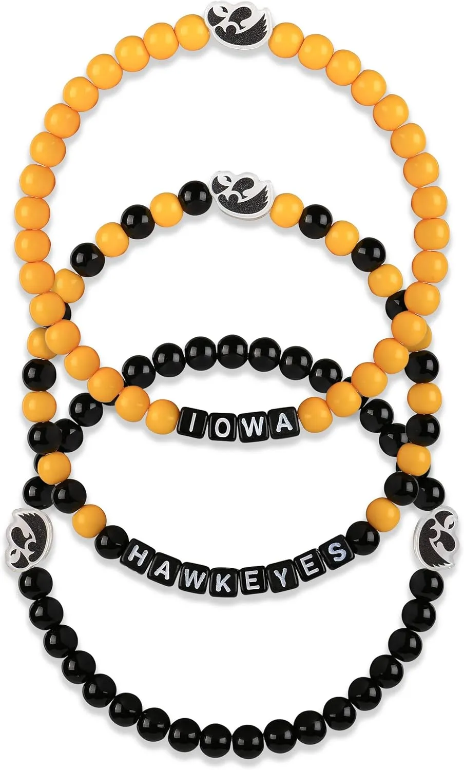 FOCO NCAA unisex-adult NCAA College Team Logo Officially Licensed 3-Pack Beaded Friendship Bracelets