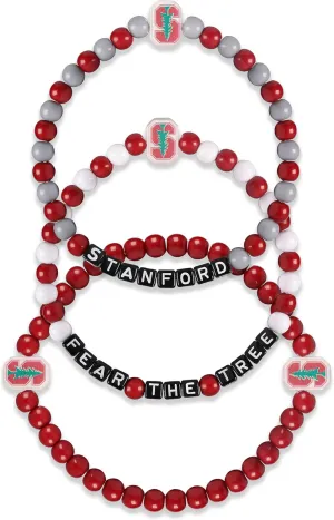 FOCO NCAA unisex-adult NCAA College Team Logo Officially Licensed 3-Pack Beaded Friendship Bracelets