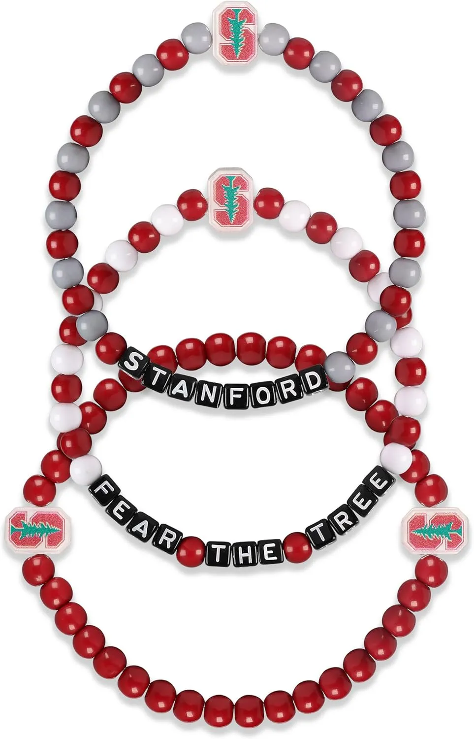 FOCO NCAA unisex-adult NCAA College Team Logo Officially Licensed 3-Pack Beaded Friendship Bracelets