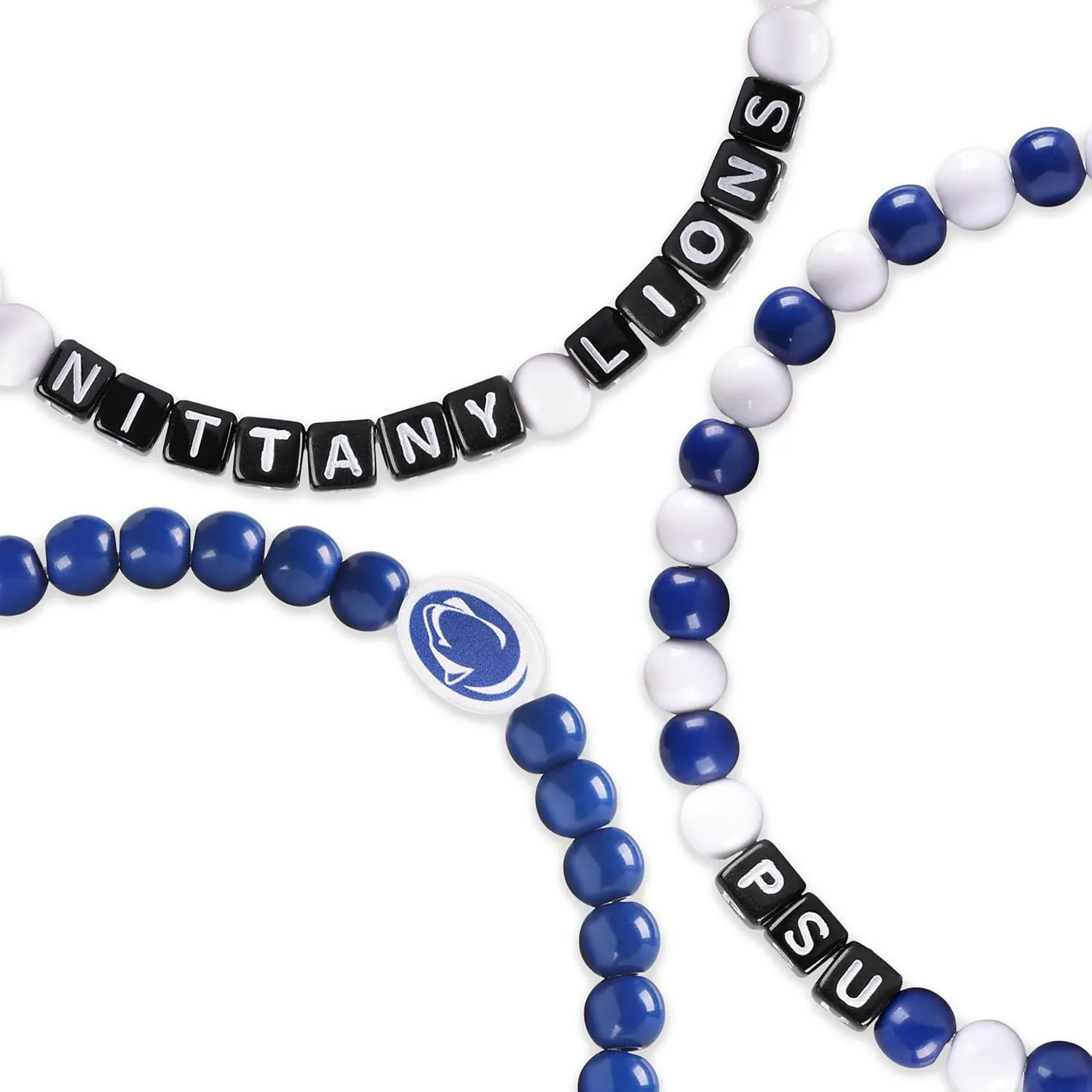 FOCO NCAA unisex-adult NCAA College Team Logo Officially Licensed 3-Pack Beaded Friendship Bracelets