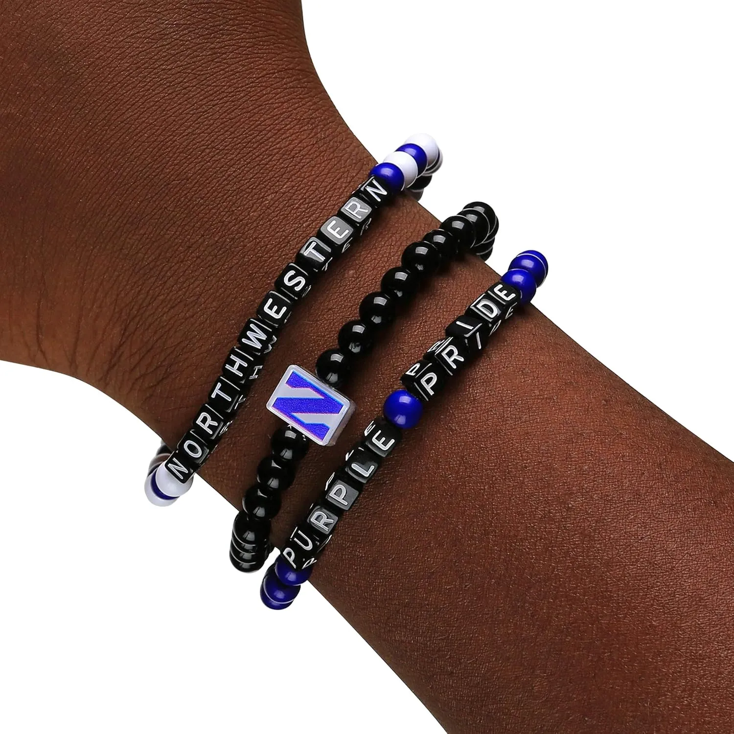 FOCO NCAA unisex-adult NCAA College Team Logo Officially Licensed 3-Pack Beaded Friendship Bracelets