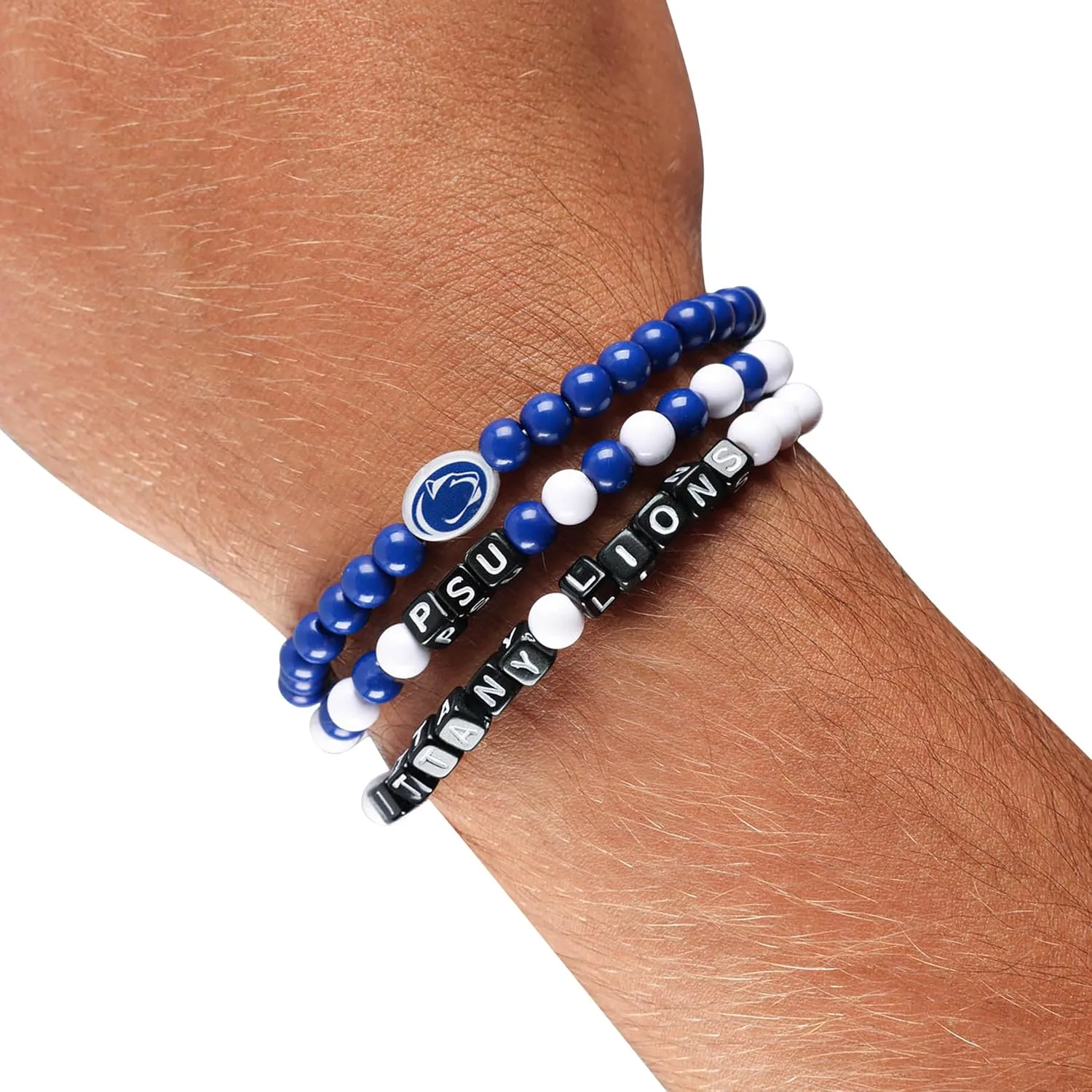 FOCO NCAA unisex-adult NCAA College Team Logo Officially Licensed 3-Pack Beaded Friendship Bracelets
