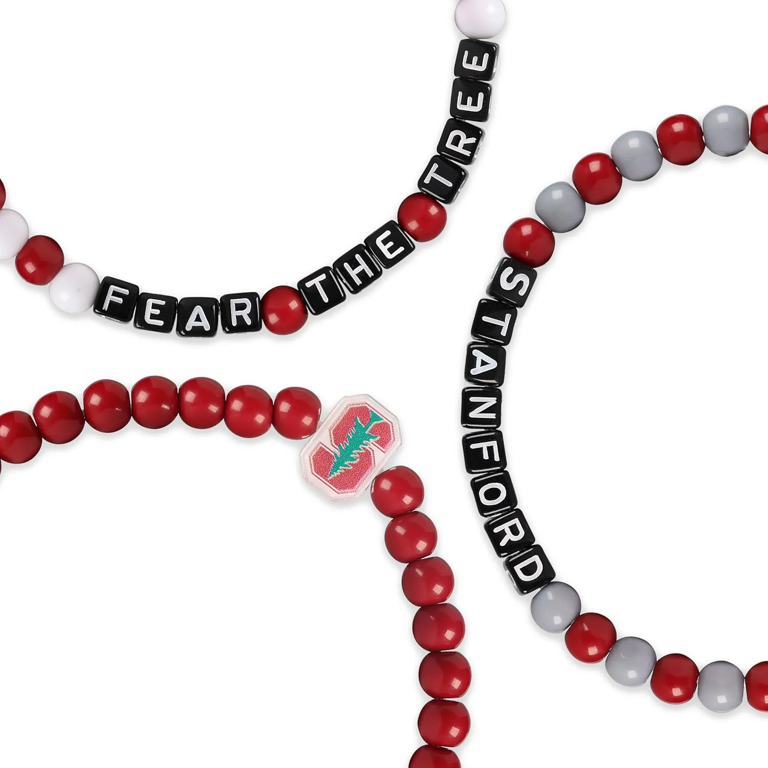 FOCO NCAA unisex-adult NCAA College Team Logo Officially Licensed 3-Pack Beaded Friendship Bracelets