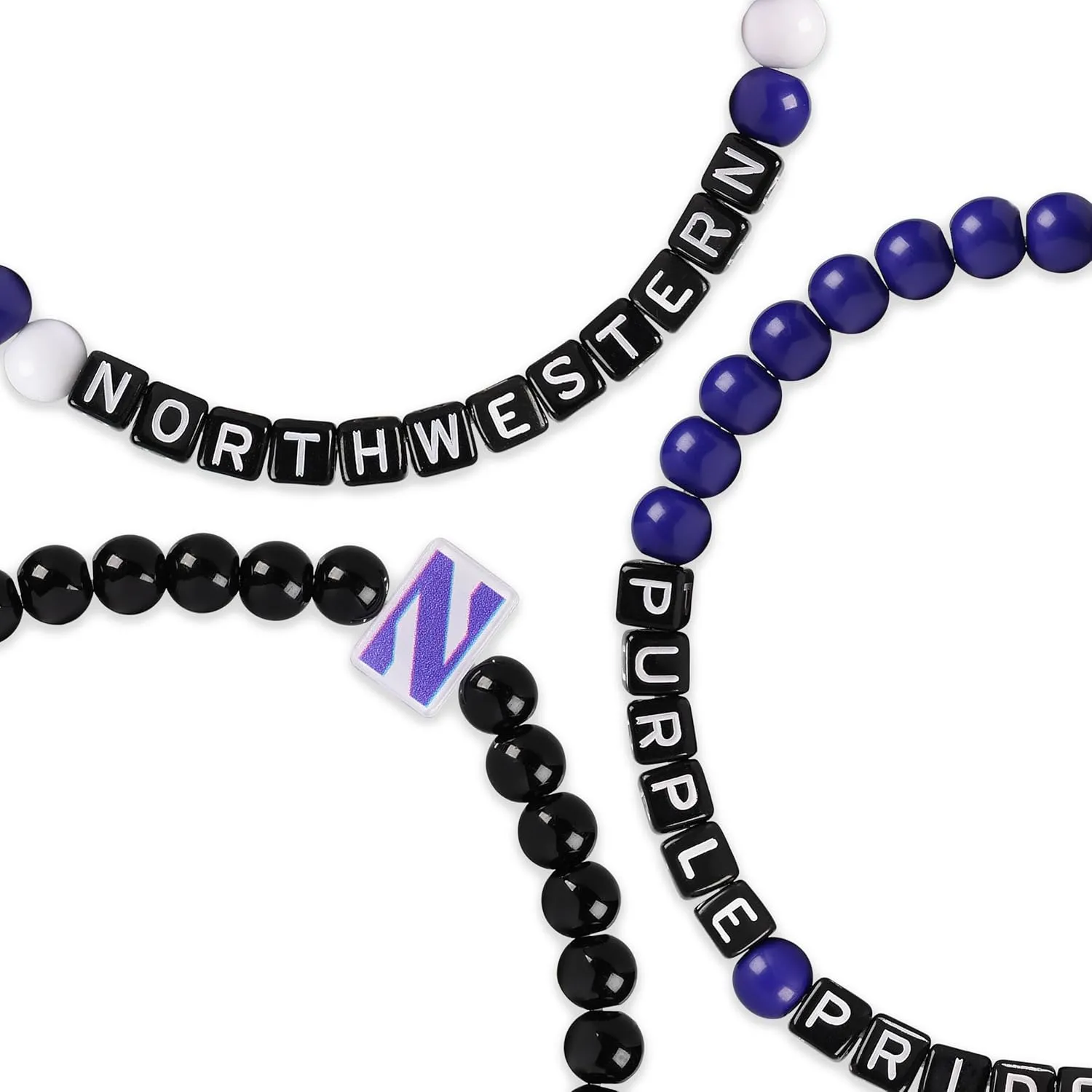 FOCO NCAA unisex-adult NCAA College Team Logo Officially Licensed 3-Pack Beaded Friendship Bracelets