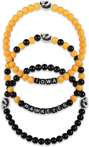 FOCO NCAA unisex-adult NCAA College Team Logo Officially Licensed 3-Pack Beaded Friendship Bracelets