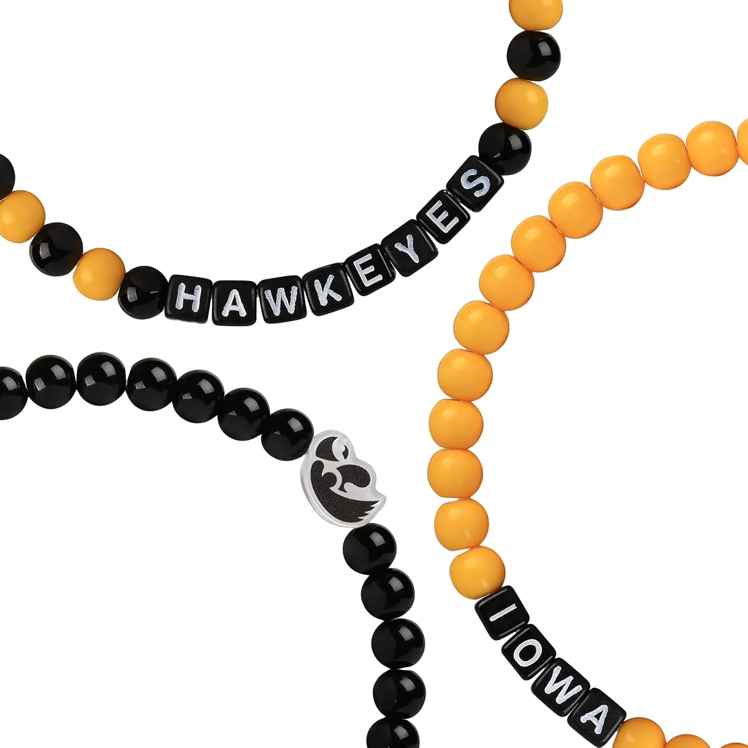 FOCO NCAA unisex-adult NCAA College Team Logo Officially Licensed 3-Pack Beaded Friendship Bracelets