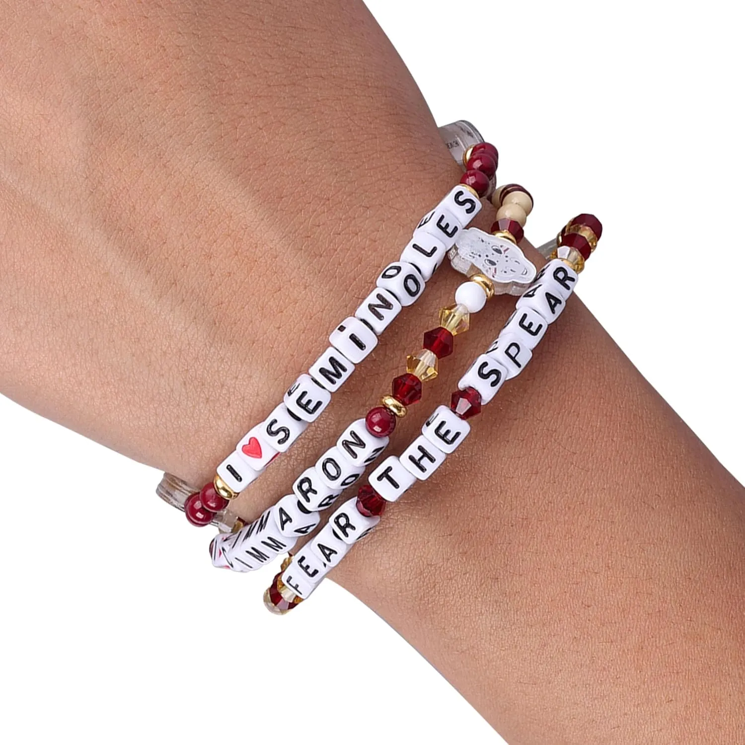 FOCO NCAA unisex-adult NCAA College Team Logo Officially Licensed 3-Pack Beaded Friendship Bracelets