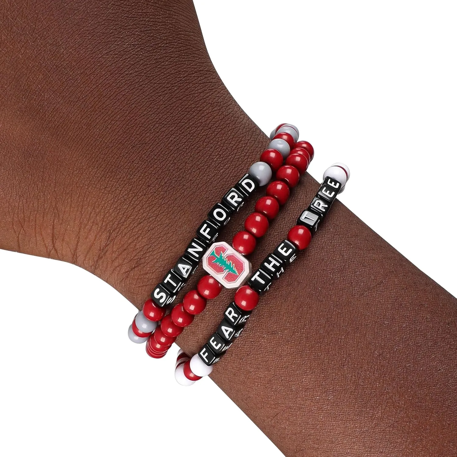 FOCO NCAA unisex-adult NCAA College Team Logo Officially Licensed 3-Pack Beaded Friendship Bracelets