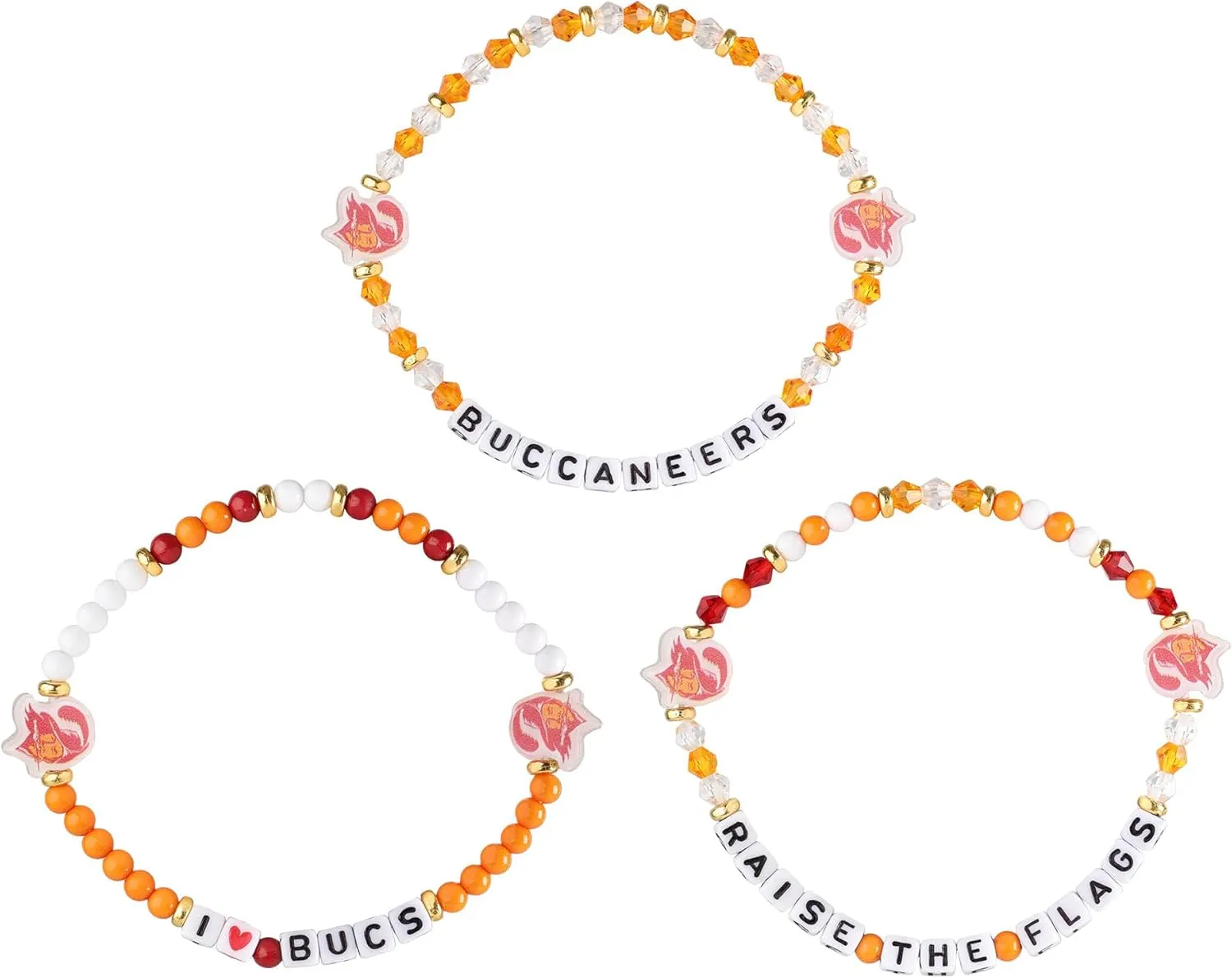 FOCO NFL Unisex-Adult NFL Team Logo Officially Licensed 3-Pack Beaded Friendship Bracelets